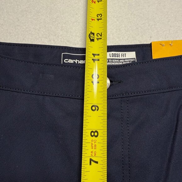 Carhartt Womens Rugged Flex Loose Blue Canvas Work Shorts Size 14 NWT 10" Inseam - Picture 10 of 12